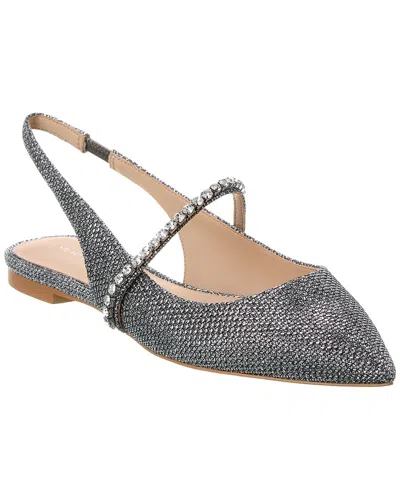 Stuart Weitzman Crystalline Mesh Slingback Flat In Silver