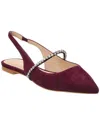 STUART WEITZMAN CRYSTALLINE SUEDE SLINGBACK FLAT