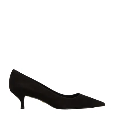 Stuart Weitzman 35mm Eva Suede Pumps In Black
