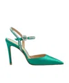 Stuart Weitzman Gemcut 100mm Ankle-strap Pumps In Green