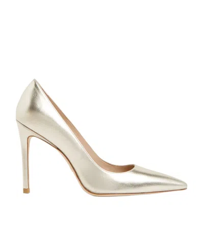 Stuart Weitzman Stuart 10mm Leather Pumps In Gold