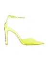 Stuart Weitzman Glam Embellished Strap Pump In Yellow