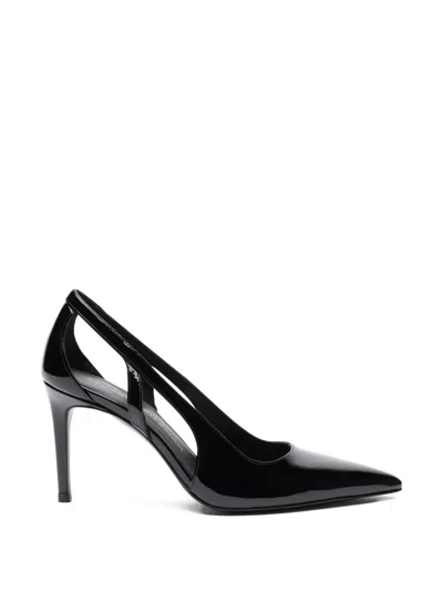 Stuart Weitzman Cut-out Pointed Pumps In Black