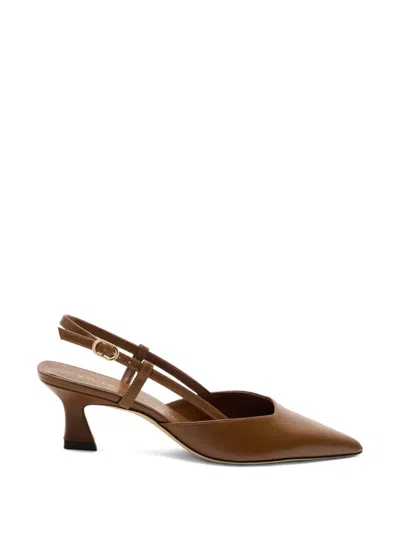 Stuart Weitzman Cutout Pointed Pump In Brown