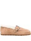 Stuart Weitzman Dakota Shearling Buckle Loafers In Multi