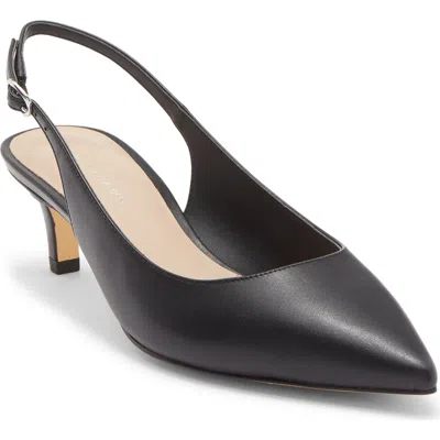 Stuart Weitzman Dancer 50 Kitten Heel Slingback Pump In Black