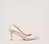 Stuart Weitzman Dancer 75 Pump In Platino Gold