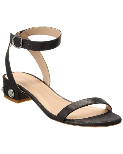 Stuart Weitzman Dancer Allshine 25 Suede Block Sandal In Black