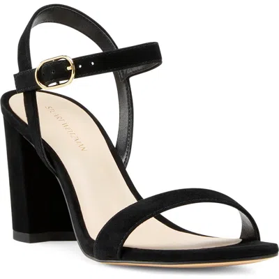 Stuart Weitzman Dancer Block Heel Sandal In Black