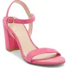 Stuart Weitzman Dancer Block Heel Sandal In Pink