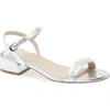 Stuart Weitzman Dancer 35 Faux Pearl-embellished Metallic Leather Sandals In White