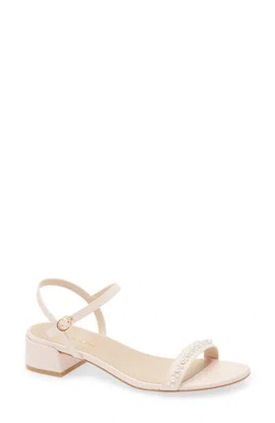 Stuart Weitzman Dancer Faux Pearl Sandal In Rosewater