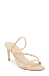 Stuart Weitzman Dancer Imitation Pearl 80 Slide Sandal In Golden Beige
