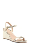 Stuart Weitzman Dancer Wedge Sandal In Platino