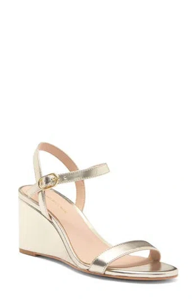 Stuart Weitzman Dancer Wedge Sandal In Platino