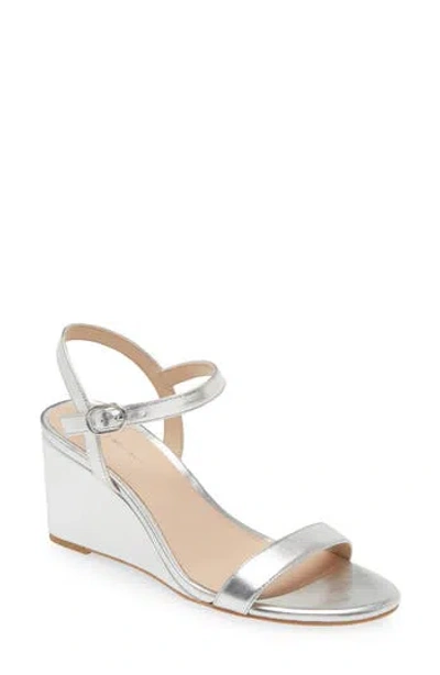 Stuart Weitzman Dancer Wedge Sandal In Silver