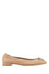 Stuart Weitzman Powder Pink Leather Bria Ballerinas In Brown