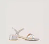 Stuart Weitzman Dani 35 Block Sandal In Silver