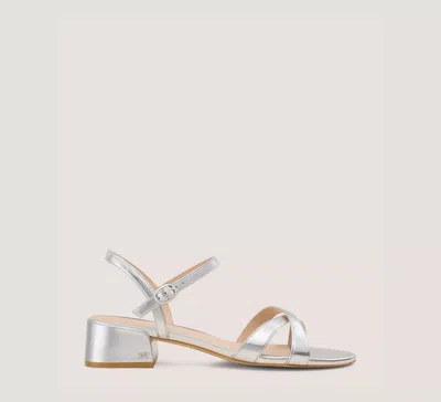 Stuart Weitzman Dani 35 Block Sandal In Silver