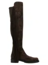 Stuart Weitzman Dark Brown 5050 Bold Fringe Boots In Dark Brown