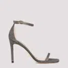 Stuart Weitzman New Pyrate Nudistcurve 100 Sanda New Noir Sandals In Dark Grey