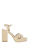 Stuart Weitzman Dayna - Leather Platform Sandal In Beige