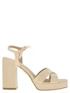 Stuart Weitzman Dayna - Leather Platform Sandal In Cream
