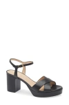Stuart Weitzman Dayna Ankle Strap Platform Sandal In Black