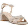 Stuart Weitzman Dayna Metallic Crisscross Ankle-strap Sandals In Poudre