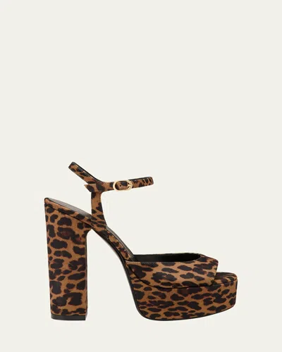 Stuart Weitzman Dayna Boost Platform Sandals In Animal Print