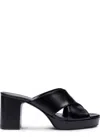 Stuart Weitzman Dayna Crossover-straps Platform Sandals In Black