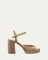 Stuart Weitzman Dayna Ii Leather Platform Sandals In Nude