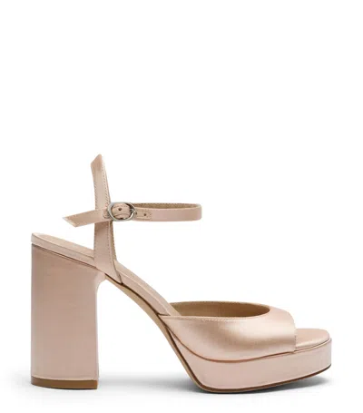Stuart Weitzman Round-headed High-heeled Sandals In Nude