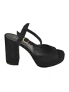 Stuart Weitzman High Block Heel Sandals With Platform Sole In Black
