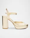 Stuart Weitzman Women's Ryder 95 Strappy Platform Sandals In Light Gold