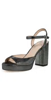 Stuart Weitzman Dayna Ii Leather Platform Sandal In Black