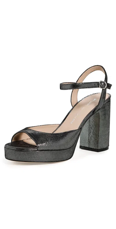 Stuart Weitzman Dayna Ii Platforms Silver In Black