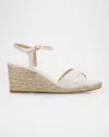 Stuart Weitzman Dayna Leather Crisscross Espadrille Sandals In White