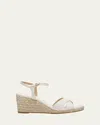Stuart Weitzman Dayna Leather Crisscross Espadrille Sandals In White