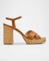 Stuart Weitzman Heel Strap Sandals With Braided Cross Design In Beige