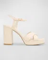 STUART WEITZMAN DAYNA LEATHER CRISSCROSS PLATFORM SANDALS