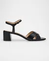 Stuart Weitzman Dayna Leather Crisscross Sandals In Black