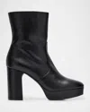 Stuart Weitzman Lala Suede Platform Booties In Black