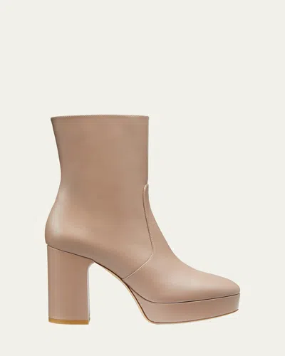 STUART WEITZMAN DAYNA LEATHER PLATFORM BOOTIES