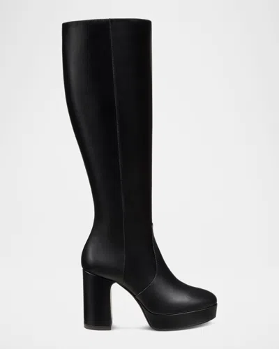 STUART WEITZMAN DAYNA LEATHER PLATFORM KNEE-HIGH BOOTS