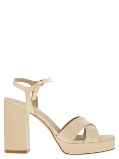 Stuart Weitzman Dayna - Leather Platform Sandal In Neutral