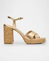Stuart Weitzman Dayna Platform Sandal In Goldennatural