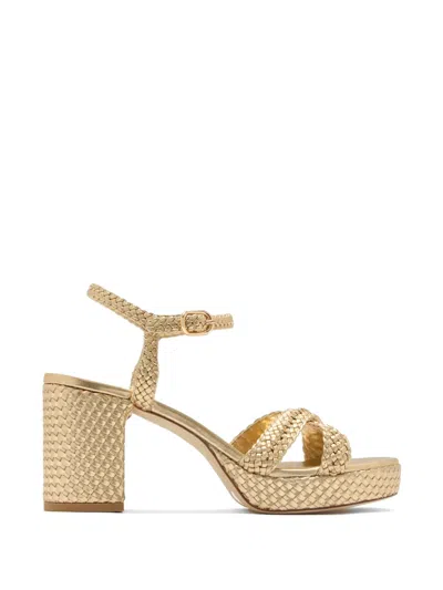 Stuart Weitzman Dayna Metallic Sandals In Gold