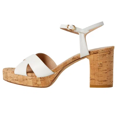 Stuart Weitzman Dayna Platform 80 Cream Sk706 Women's In White