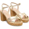 Stuart Weitzman Dayna Platform 80 Sandal In Gold
